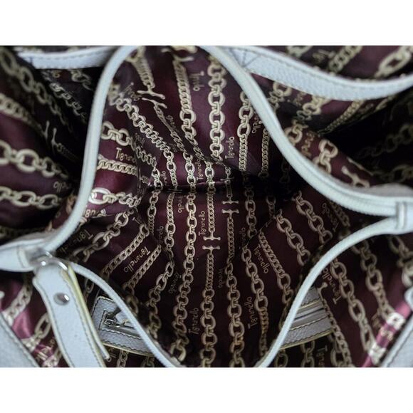 TIGNANELLO White Soft Pebble Leather Shoulder Bag Handbag Multi-pocket - Picture 13 of 14